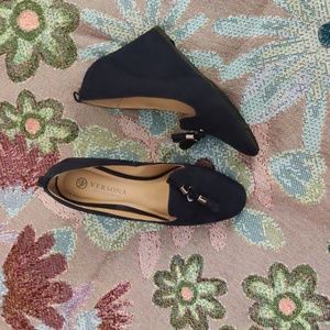 Suede Versona navy wedge shoes